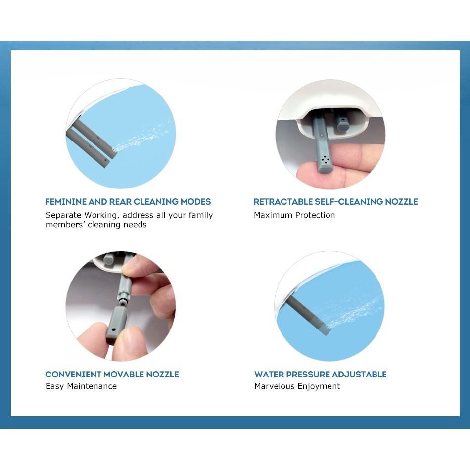 Soft Closing Dual Nozzle Manual Control Bidet Seat Home Universal Toilet Seat Lid Non-Electric Bidet Toilet Seat Cover