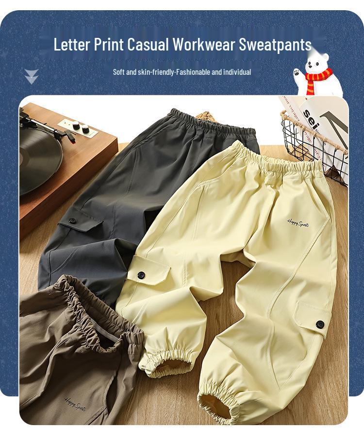 Boys' Fashionable Korean-Style Sports Pants - Versatile Spring/Autumn 2025 Collection for Middle and Big Kids