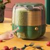 Grains Separate Storage Box Rotating Rice Bucket Food Grade Household Bean Storage Tank Large 6.5kg Green