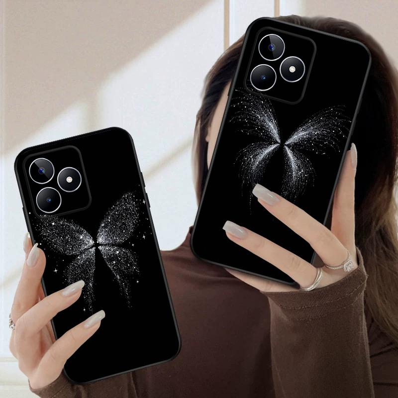 White Butterfly For Oppo Realme 11 12X 12 14 Pro Plus 5G 8 C 55 63 65 51 53 67 75 4G GT2 7 Note 7 50 Silicone Soft Phone Case
