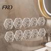 Strong Adhesive Hooks Hexagonal Self Hooks, Water Ripple Pattern Design, Waterproof No Damage Free Wall Drilling Mounted for Towels Keys