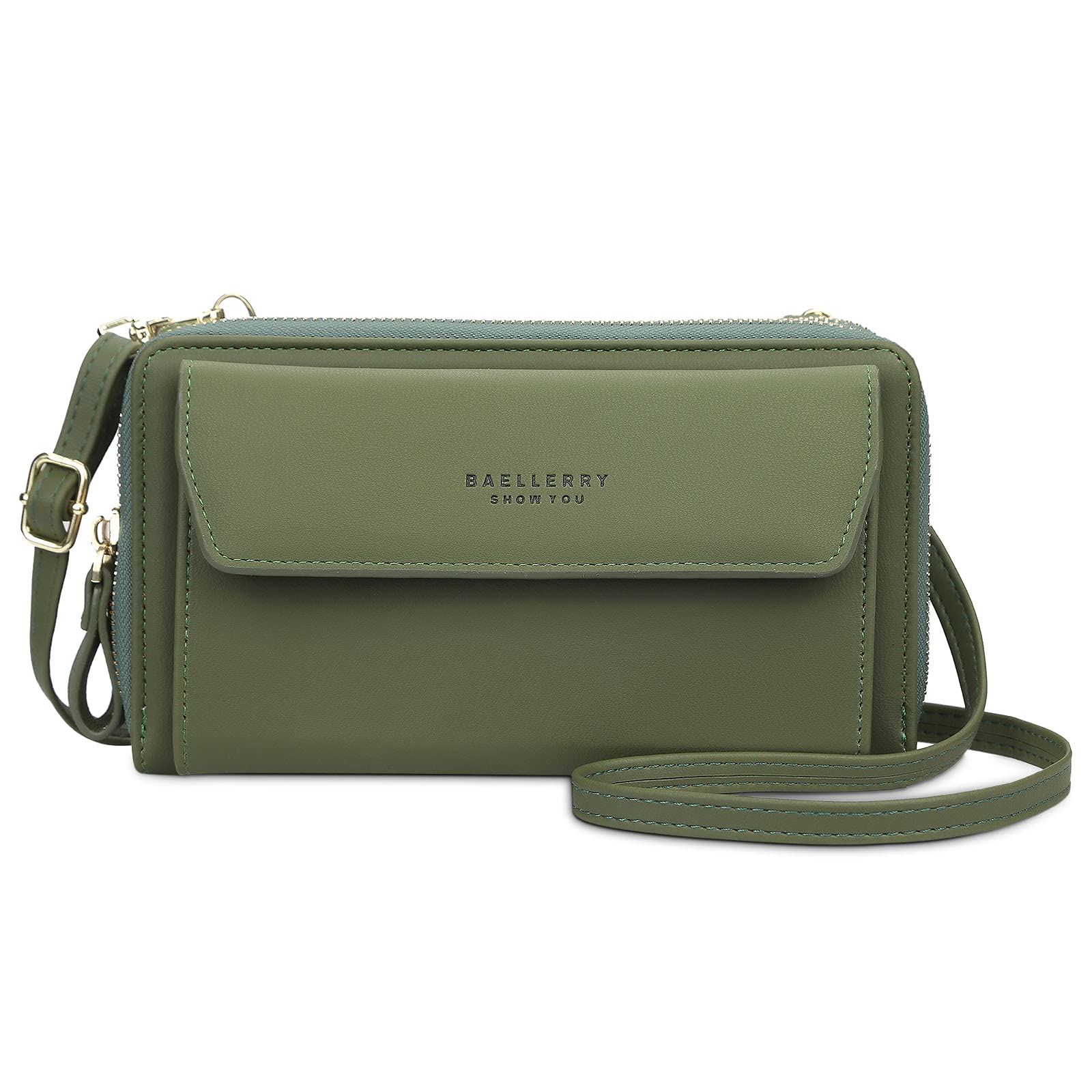 

Multifunctional smartphone pouch for popular shoulder crossbody mini crossbody smartphone large capacity green [FORRICA] women, wallet, pochette, bag, зелений