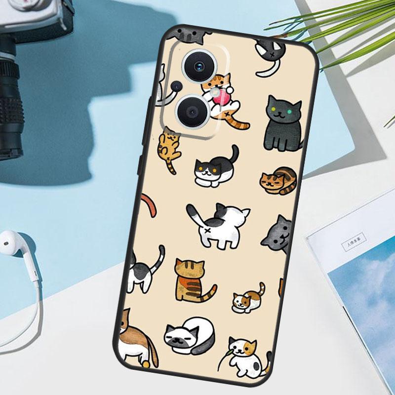 Funny cute cats Cover For OPPO Reno 13 F 10 11 12 14 Pro 11F 12F 14F 7 8 Lite OPPO Find X9 X8 X5 X6 Pro Case