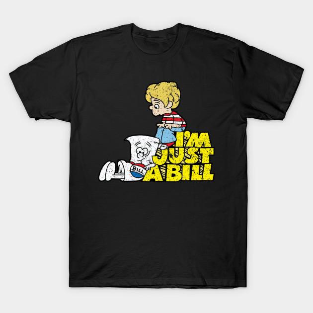 Men Black Print T-shirt I M Just A Bill No-Cut Transfer Paper Print Cotton Tshirt M