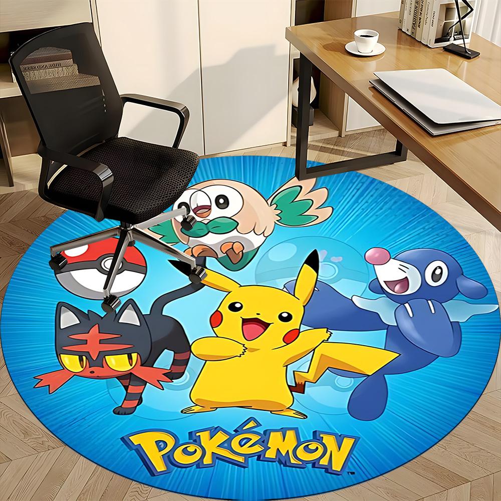 1pc Pokemon Office Round Area Rug, Under Office Chairs Bedroom Living Room Home Decor a1016278