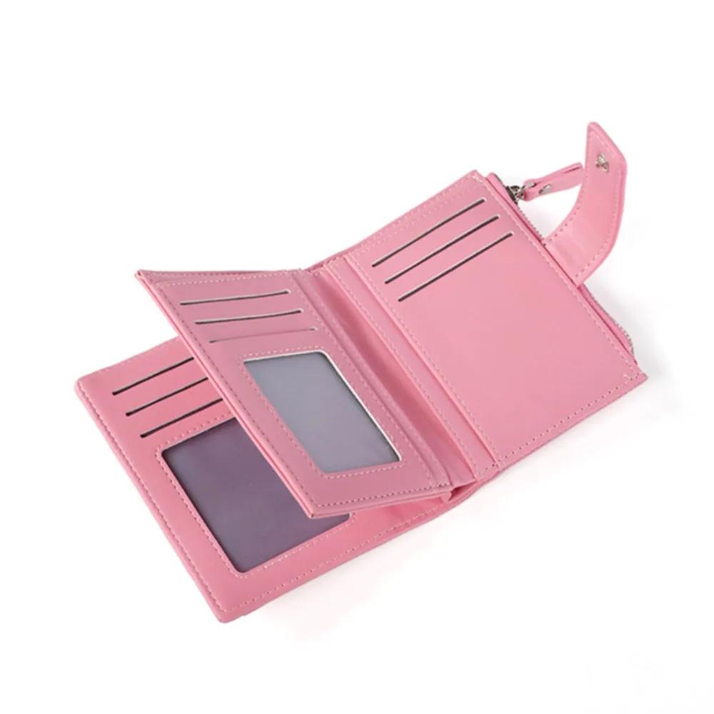 Korean Fashion Women Slim Wallet Multi Card Slots Zip Snap Closure Stylish High Quality Minimalist Small Purse
