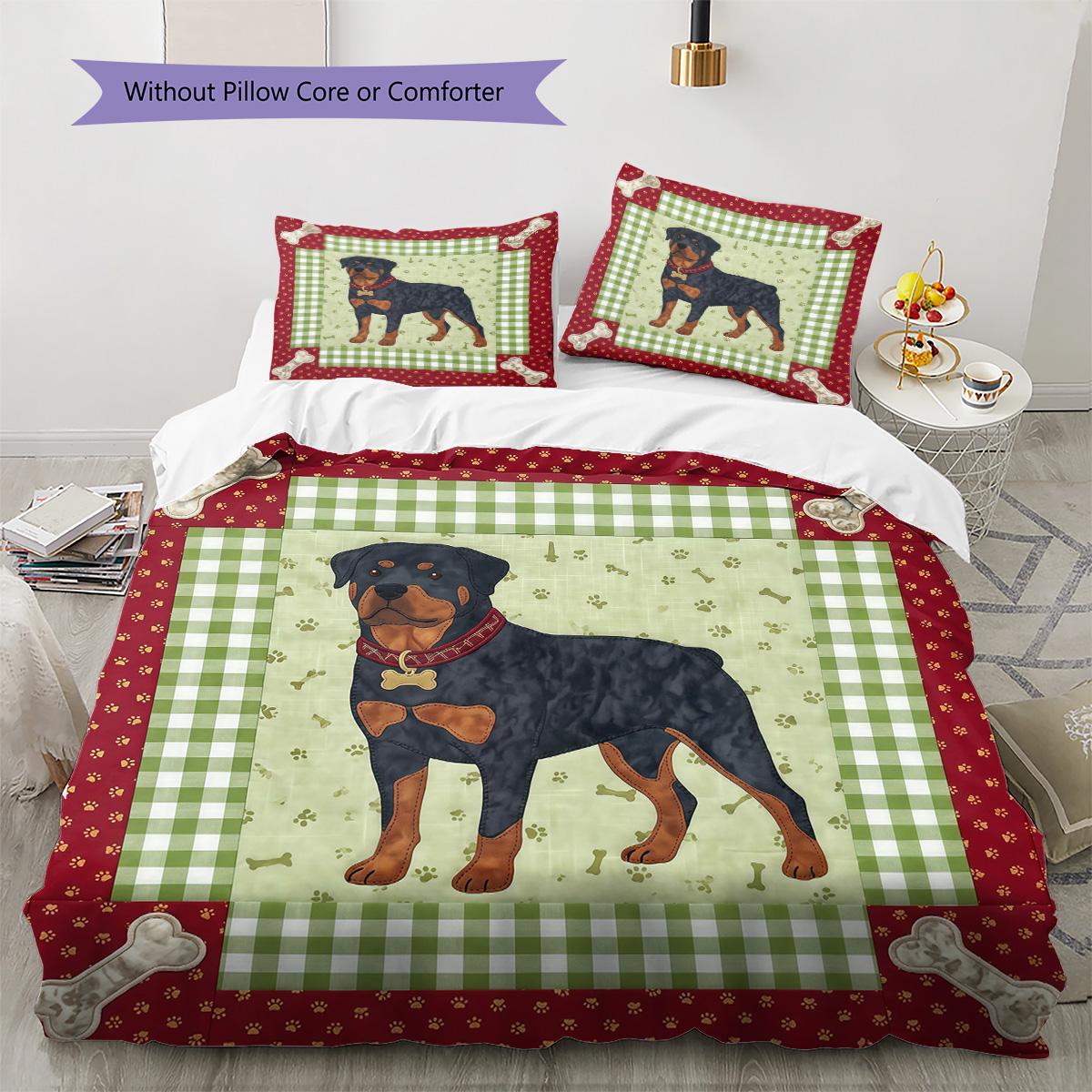 

Dog Patchwork Pattern Bedding Set Quilt Cover Pillowcase Home Decor Gift (1 * duvet cover + 2 * pillowcase, without core) 135x200cm