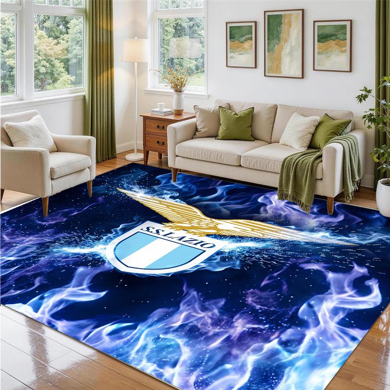 Lazio FC Design Crystal Velvet Rug Soft Decorative Mat for Bedroom Entrance