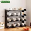 Bamboo Dustproof 4-Tier Cup Organizer Rack