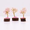Rose Quartz Gemstone Tree Wood Base 15 Gemstones