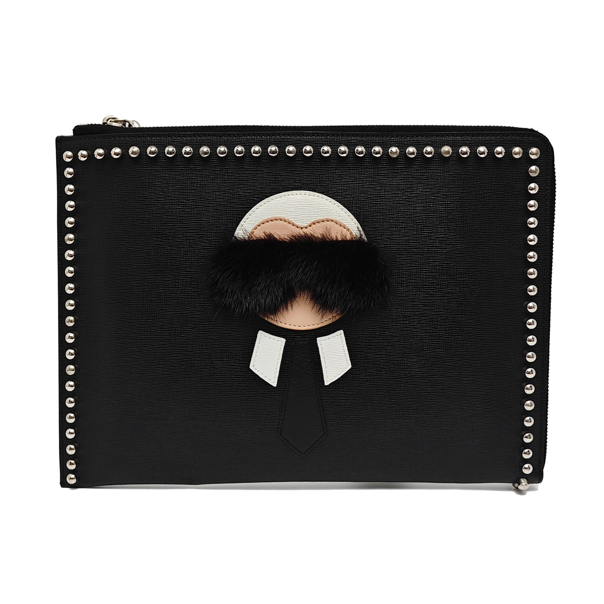 [Pre-Owned] Black Leather Clutch - Very Good #1TET3AJ ONE SIZE