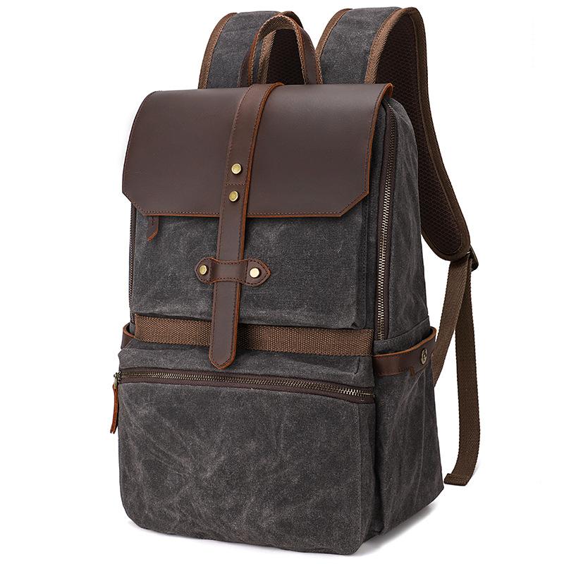 Men s Backpack Premium Retro Commuter Computer Bag Large Capacity School Bag Travel Backpack