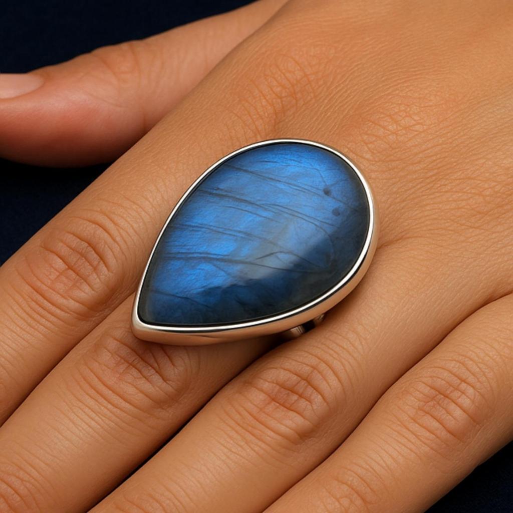 Labradorite Ring, Women Ring, Sterling Silver Jewelry, Boho Gift for Her