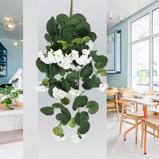 Hängende Künstliche Malus Spectabilis 11 Gabeln UV-Beständig Realistische Falsche Blume Hochzeitsparty Innen Außen Garten Wandbehang Kunstblume