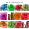 150X100cm Organza Fabric Two-color Gradient Soft Yarn Laser Fabric Blue Green Gradient Color Two-tone Fabric Party Decoration
