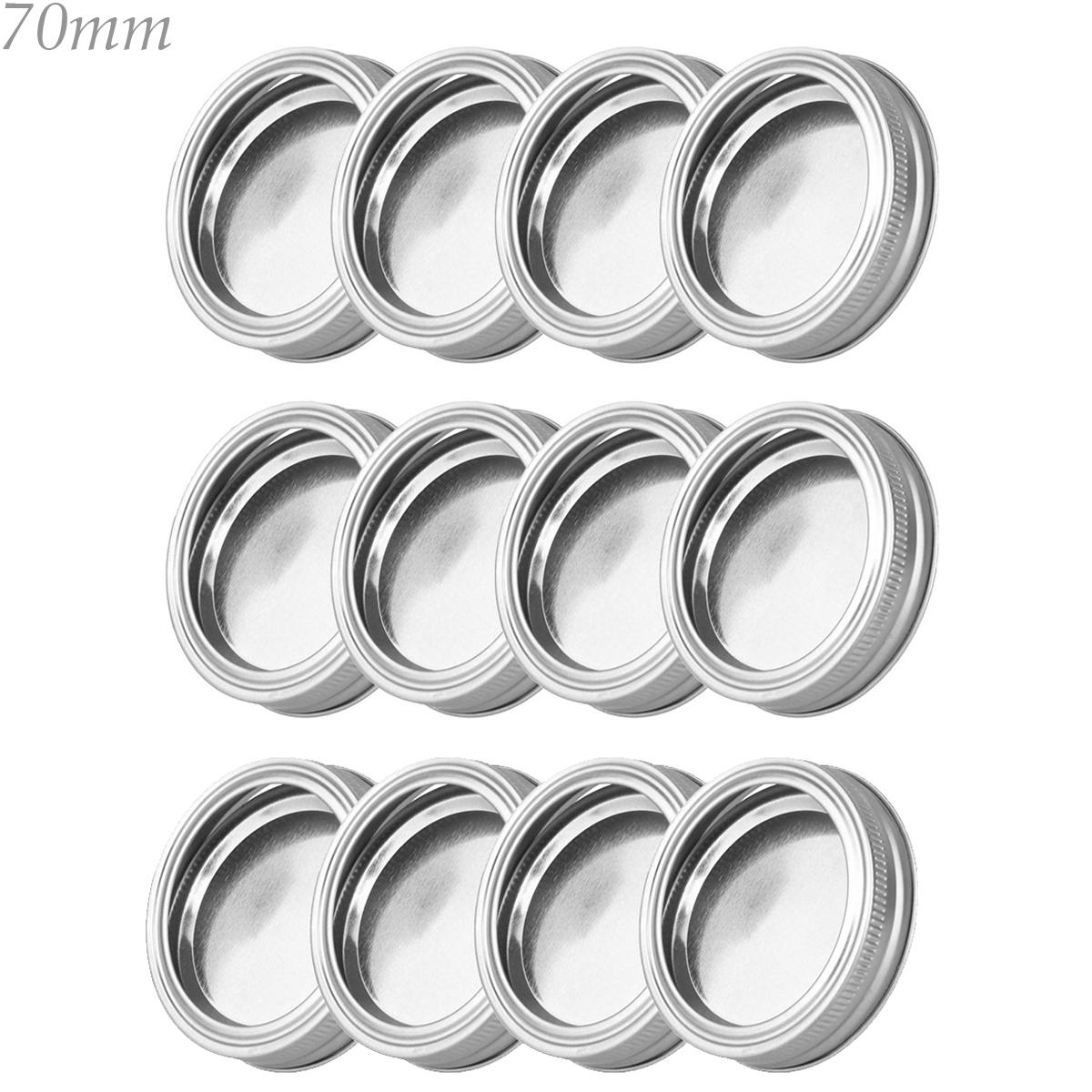 

Leak Proof Regular/Wide Mouth Sealing Canning Lids Mug Caps Mason Jar Lids And Bands Split-Type 70mm silver