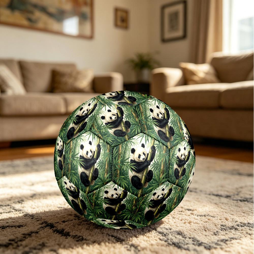 1pc Panda Bamboo Forest Theme Soccer Ball Football, Size 5, Lightweight PVC, Durable Outdoor Training Soccer Ball, Gift M61460