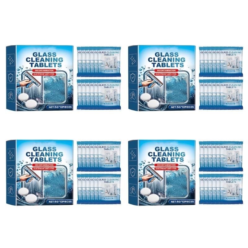 Glass Cleaner Effervescent Tablets Multipurpose Quick Dissolve for Home and Auto Glass Cleaner Use 1