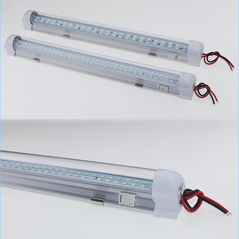 Car Reading Light Universal Interior 72 LED White Strip Lights Bar Lamp 12V-80V Van Truck Caravan RV Recreational Vehicle