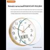 Timess Silent Quartz Wall Clock with Calendar and Temperature