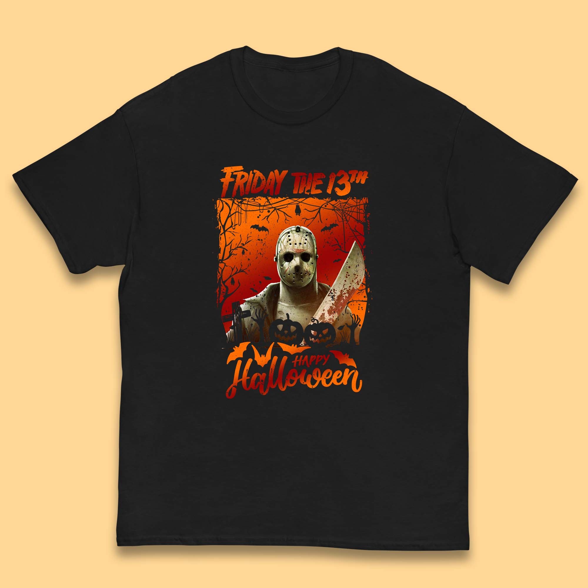 Friday The 13th Happy Halloween Jason Voorhees Halloween Horror Movie Character Kids T Shirt 100