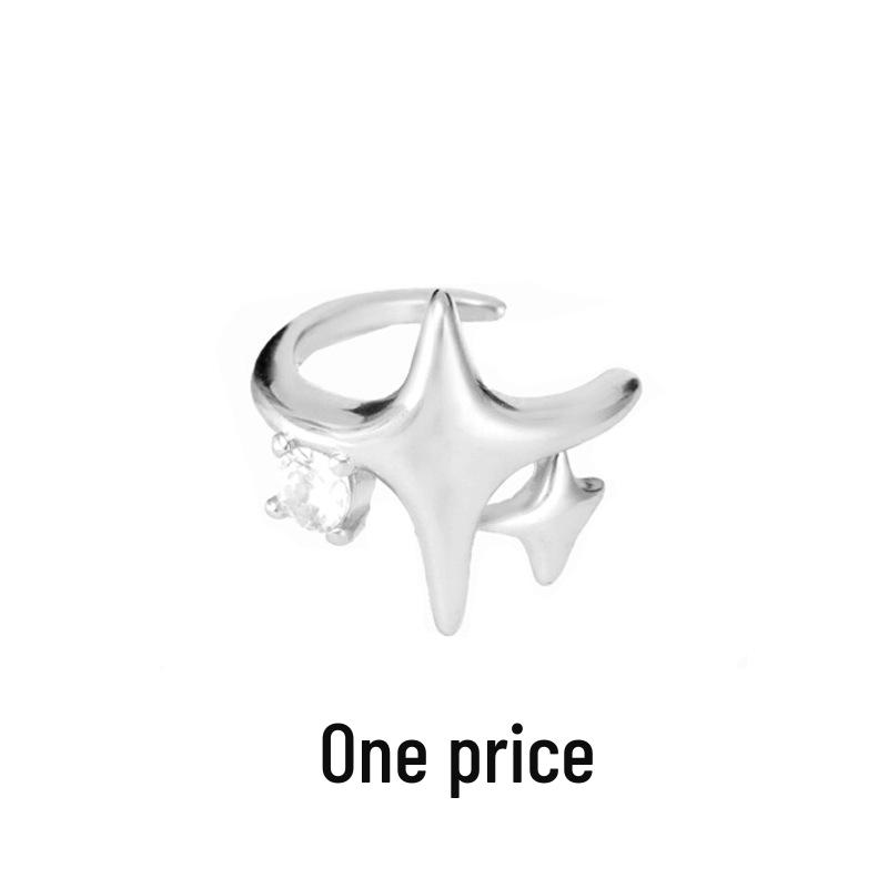 Geometric Zirconia Star Ear Cuff: Trendy Unisex No-Hole Clip with Cool Aesthetic