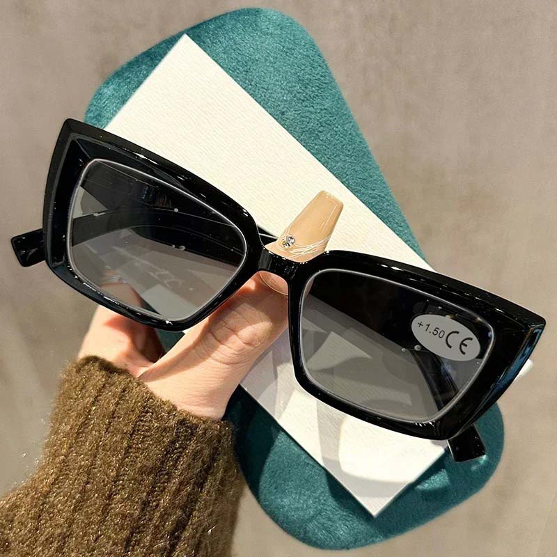 New Cat Eye Box Myopia Sunglasses Fashionable High-Definition Uv Resistant Glasses Optical Prescription Eyeglasses 0 To -4.0