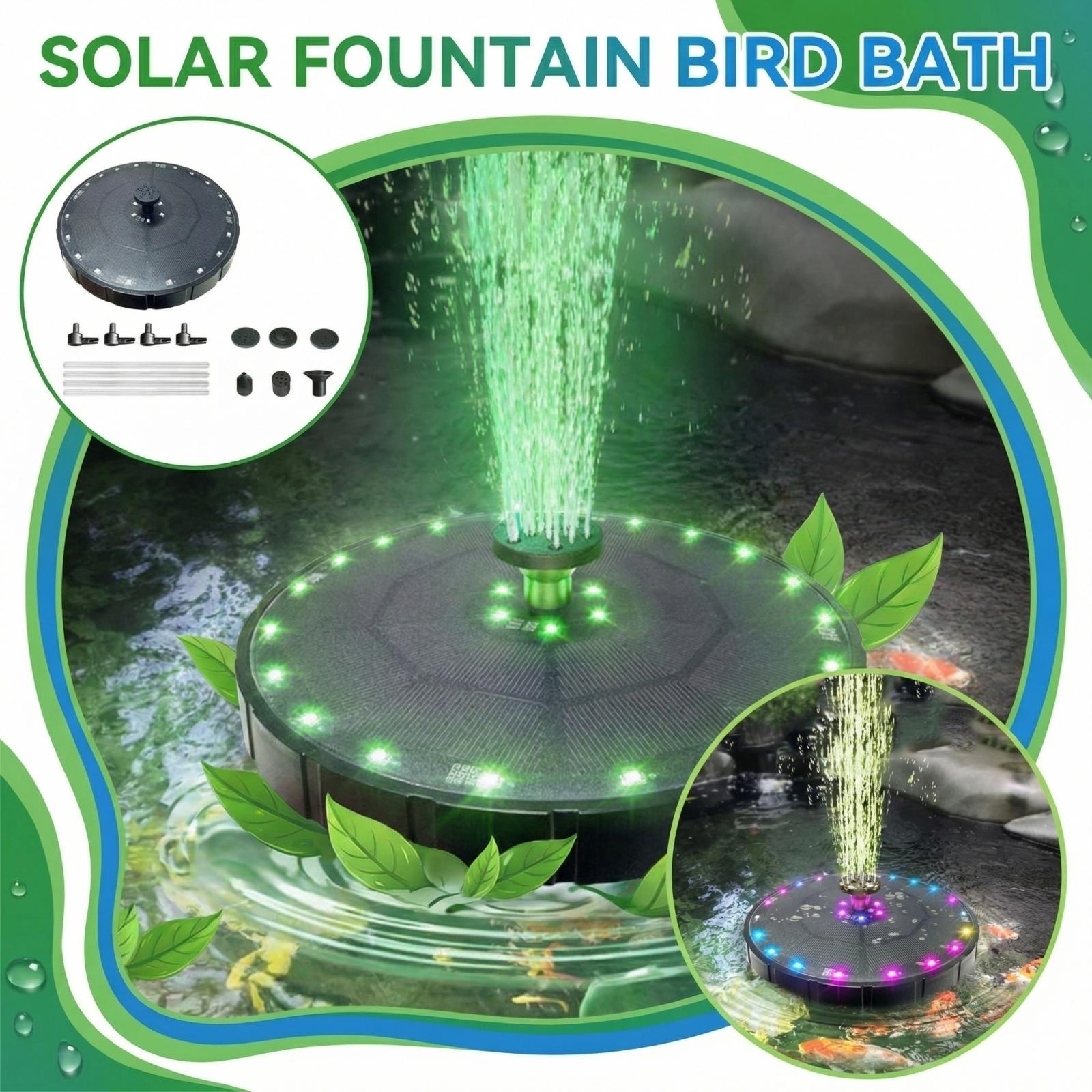 

Уличный бассейн на солнечных батареях, Плавучий дворик, Поилка для птиц, Декоративный сад, Водные пейзажи One Size