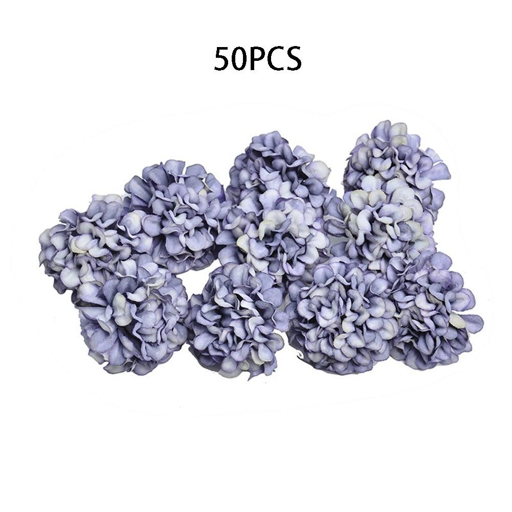 

Набор искусственных гортензий 50 шт. Искусственные шелковые цветы для свадьбы фиолетовый