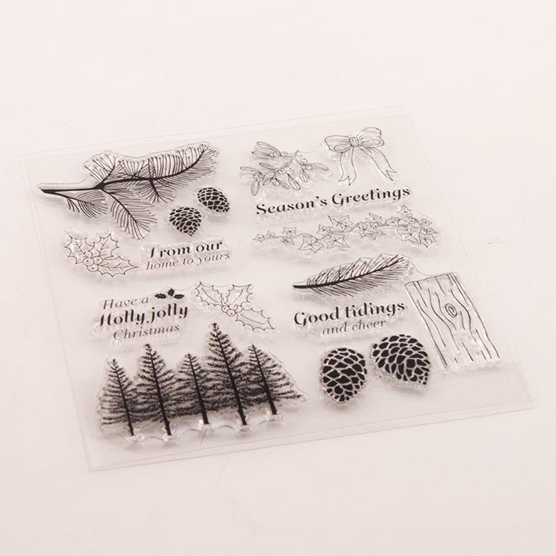 Tree Pinecone Silicone Clear Seal Stamp DIY Scrapbooking Embossing Photo Album Top Sale