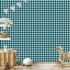Colorful Retro Checkered Wallpaper in Turquoise and White for Living Room and Bedroom 50x1000