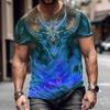 Terror 3D Dragon Pattern Men's T Shirt Casual O-neck Short Sleeve Tops Hip Hop Trend Harajuku Streetwear Funny Animal Print Tees