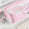 Cat Print Pen Bag Pink White Pencil Pouch Durable Stationery Organizer  School Supplies