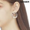 Geiger Coin Round Silver Earrings Gisvee063