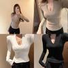 Polyester Long Sleeve V Neck T Shirt For Office Wear And Casual Fashion