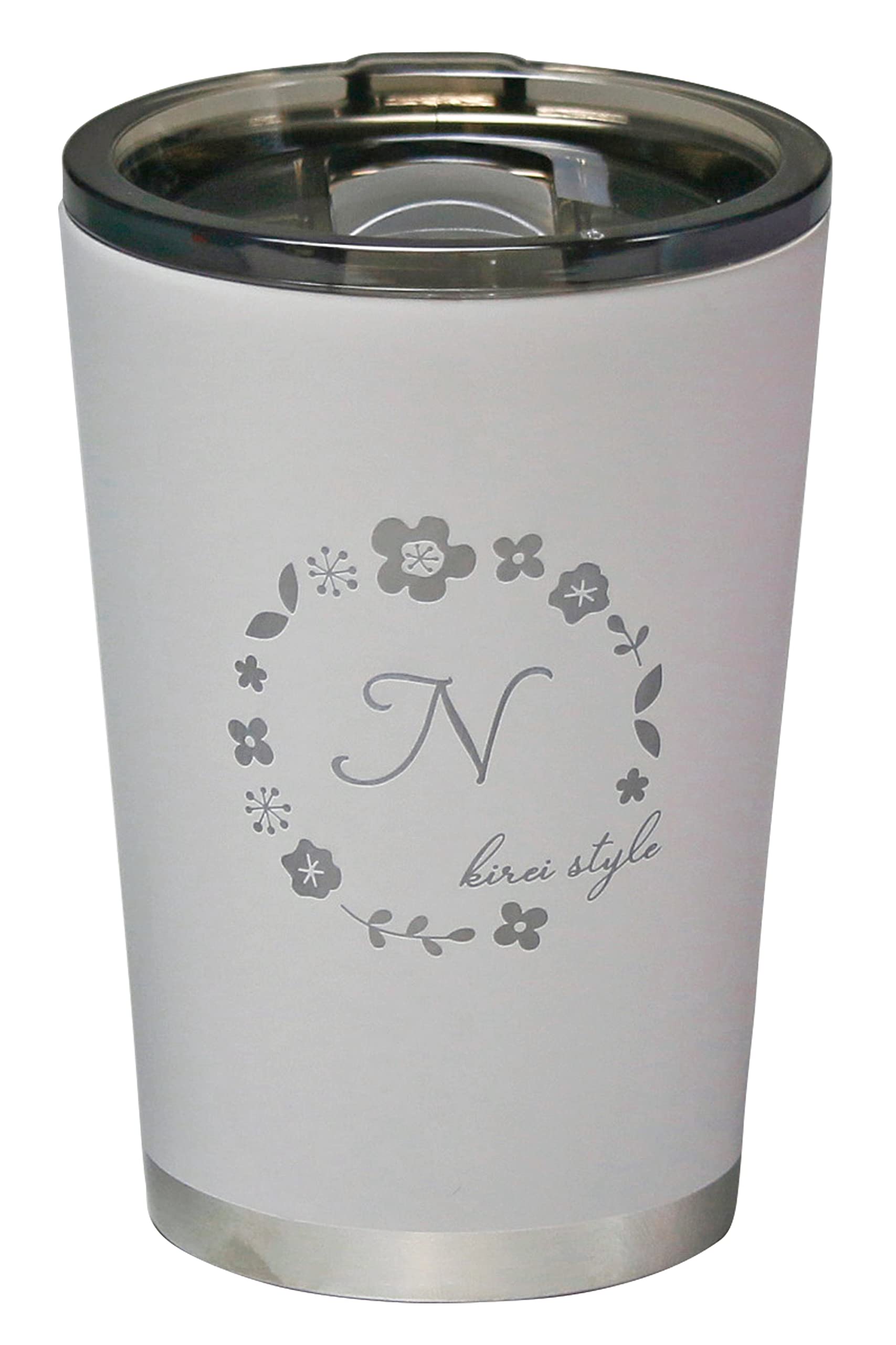 

OGURA Stainless Steel Tumbler Initial Alphabet Convenience Store Coffee Cup with Lid Vacuum Insulated Cold Mug N