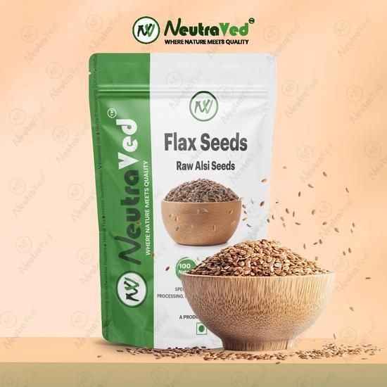 Nasiona lnu NeutraVed na odchudzanie | Brązowe nasiona Alsi | Bogate w kwasy tłuszczowe Omega-3 i żelazo | Naturalna przekąska - 350g