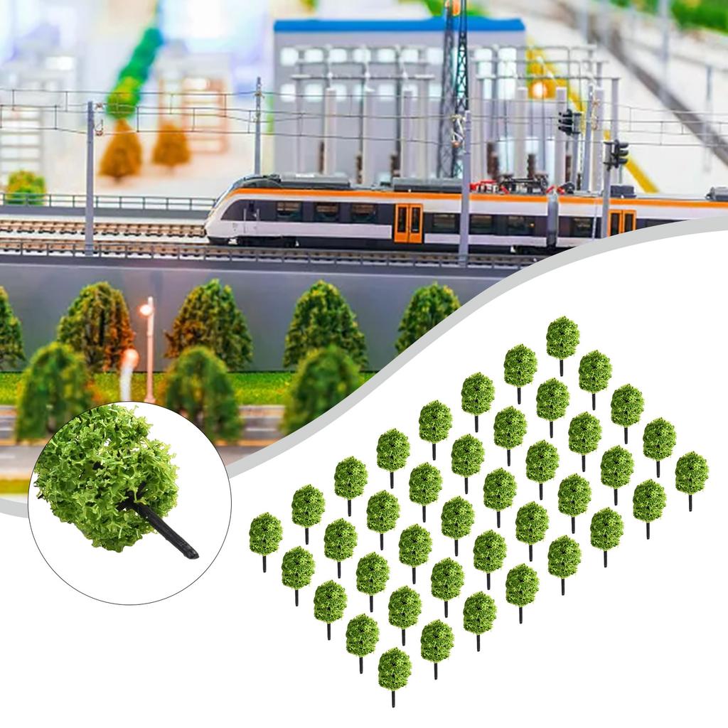 40pcs 1/100 Model Trees Artificial Tree Train Railroad Scenery Architecture Tree Park Scenery Miniature Tree Landscape Decoratio