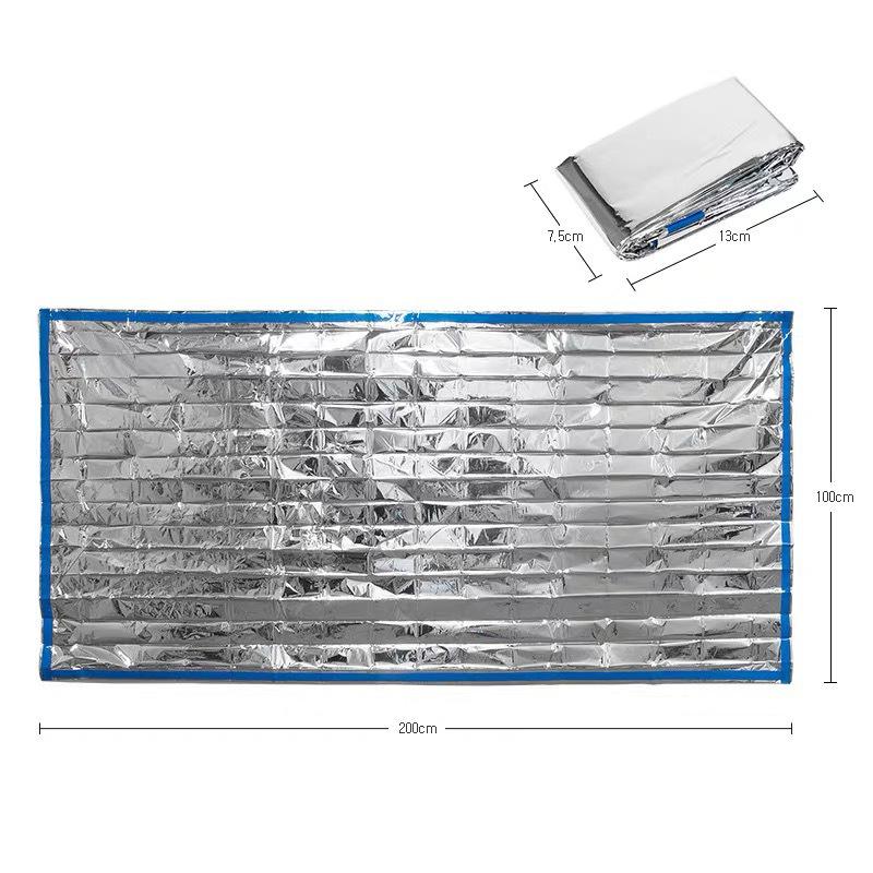 Outdoor Emergency PE Aluminum Film Sleeping Bag - Cold Relief, Warmth, Rain Protection, and Tent Storage