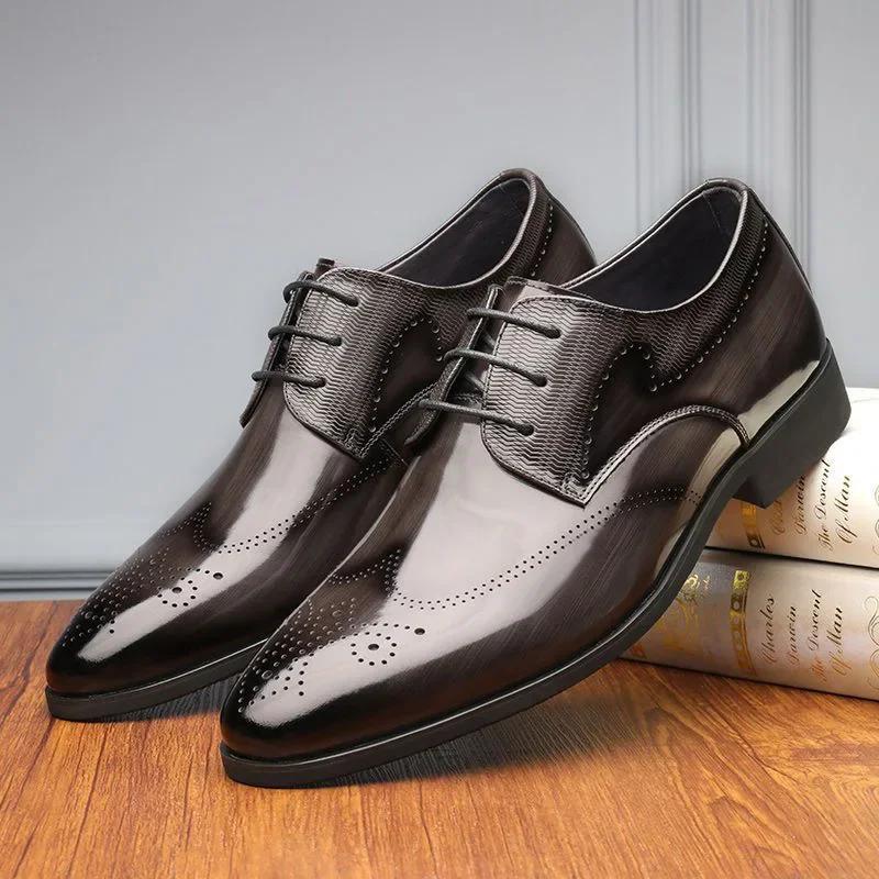 Fashion Man Split Leather Shoes Rubber Sole Man Business Office Male Dress Lether Shoes Genuine Leather Wedding Party Shoes Plus 48