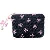 Fashion Bowknot Print Bow Makeup Bag Large Capacity Storage Pouch Cosmetic Bag Toiletry Bag Travel