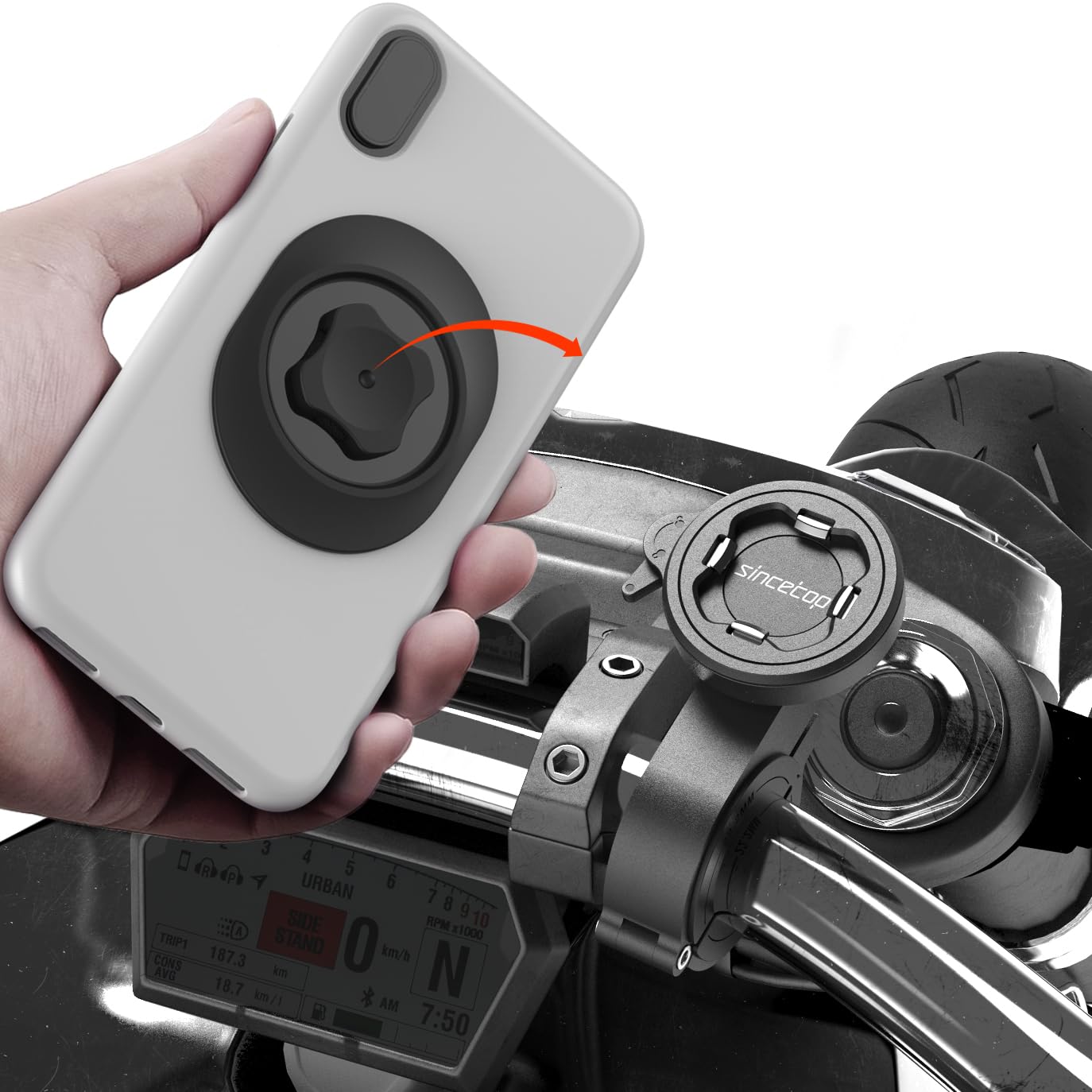 Mountain Bike Phone Holder with Quick Universal Aluminum GPS Bracket with Ultra Lock Riding Clip for Road Phone Handlebar Holder for Google Mount,
