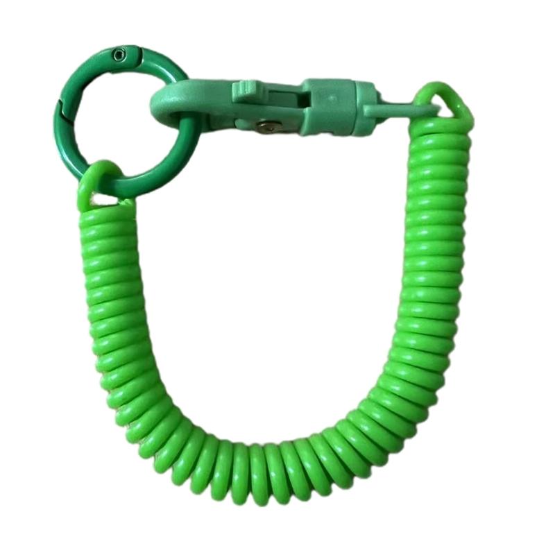 Dehnbarer Spiral-Schlüsselanhänger, Einziehbarer Schlüsselanhänger mit Spiralfeder Zinklegierung Schlüsselhalter Farben Schlüsselanhänger für Rucksack