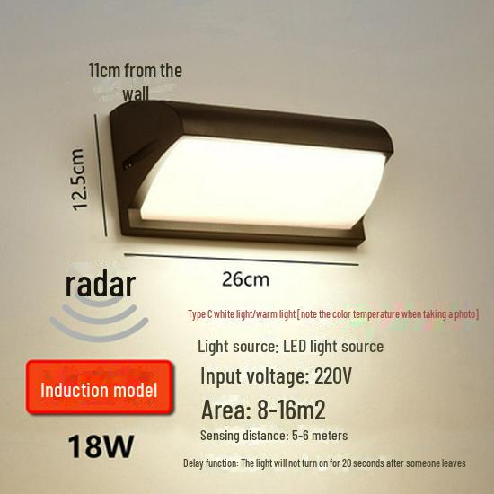 Waterproof Outdoor Wall Lamp for Villa Courtyard, Balcony, and Terrace