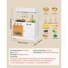 SucceBuy Wooden Kids Kitchen Playset with Lights Sounds & Cookware Accessories Pretend Play Kitchen Toy Set for Toddlers Girls