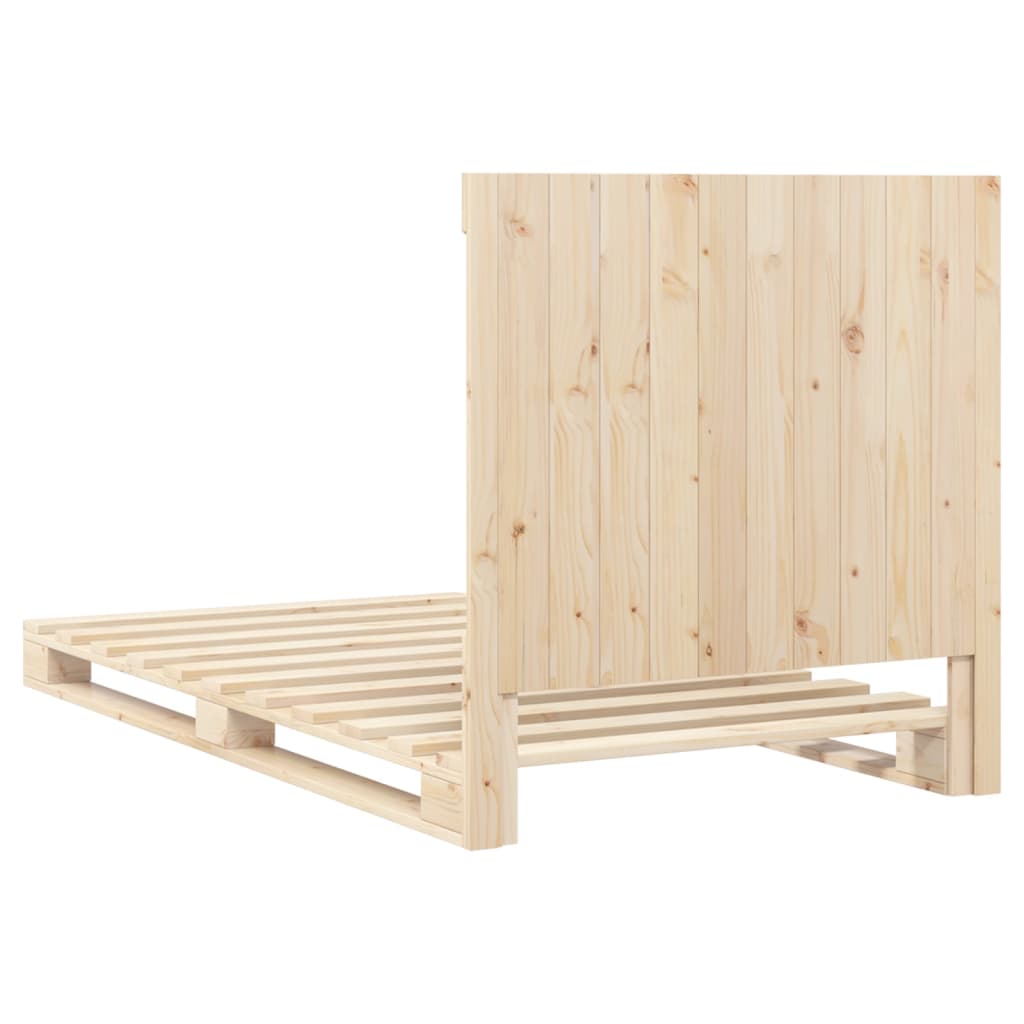 Solid Wood Bed with Headboard 100 x 200 cm Pine