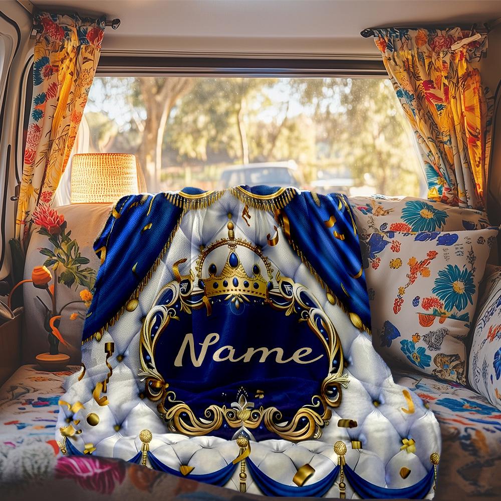 Royal Crown Design Customize Your Name Rv Blanket Luxurious Comfort For All Seasons Perfect Gift For Friends And Familyt22