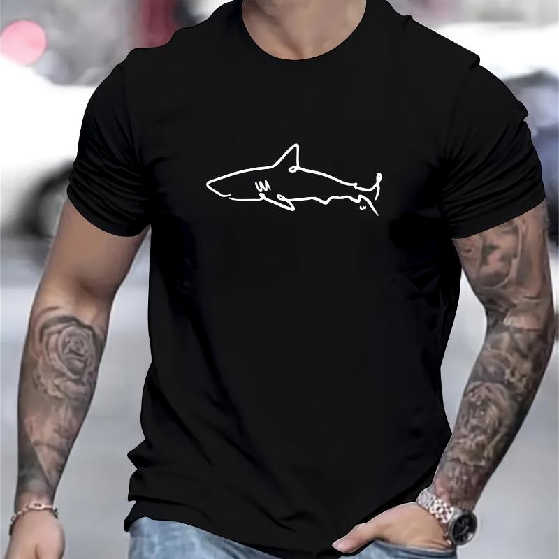 

Minimal Shark Line Art Print T-Shirt,Lightweight T-Shirt Breathable Cool, Comfortable Wear XXL белый