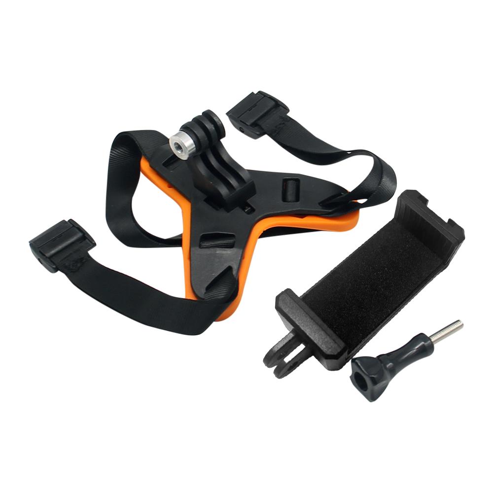 Motorcycle Helmet Chin Strap Mount Holder With Phone Clip Compatible For GoPro Hero 5/6/7 Action Sport Camera Full Face Holder