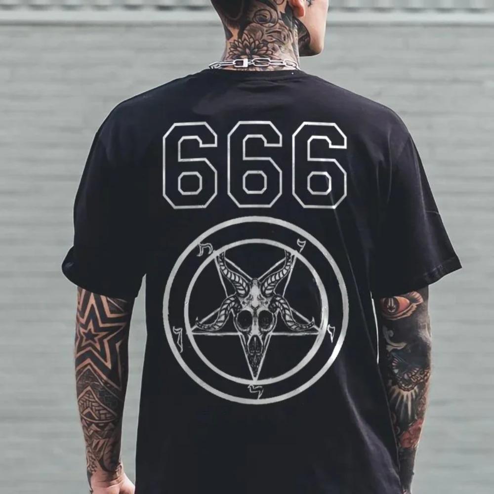 Vintage Gothic Skull T shirt Men Street Rock Hip-Hop Clothes Party Cool Punk Male Tops Novelty